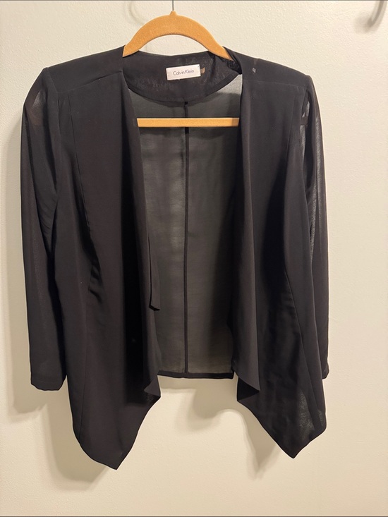 Calvin Klein Jackets & Blazers - Calvin Klein Black Draped Open-Front Women's Shear Blazer